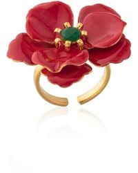 Milou Jewelry - Viola Flower Adjustable Ring - Lyst