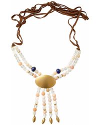 Rare Matters Jewelry - Modern Bohemian Frosted Bead & Lapis Statement Tassel Necklace - Lyst