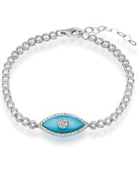 Ep Designs - Eye Turquoise Tennis Bracelet - Lyst