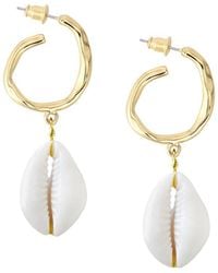 Adriana Pappas Designs - Hammered Hoop Shell Drops - Lyst