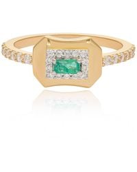 The Jewelz - Emerald Baguette Innes Ring For Valentines Gifting - Lyst