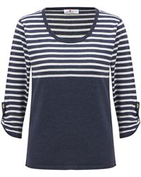 Peraluna - Sailor Striped Knitwear 3/4 Sleeve Pullover - Lyst