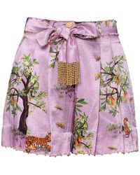 Ashaki - The Lilac Shanti Tiger Pleated Shorts - Lyst