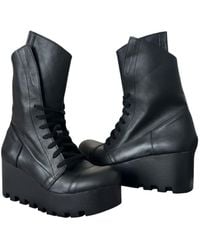 Adrenaline Fashion - Handcrafted Leather Lace-Up Platform Boots – Genuine Leather Designer Handmade Wedge Ankle Boots - Lyst
