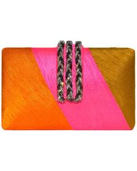 Simitri - Papaya Pop Braided Fringe Clutch - Lyst