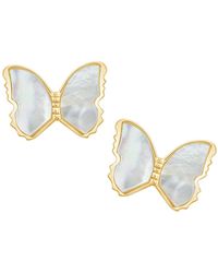 Diamonbliss - Marilyn Monroe Pearly Butterfly Stud Earrings - Lyst