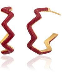 Milou Jewelry - Zig Zag Hoop Earrings - Lyst