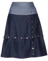 LAHIVE - Gia Antiqued Multi-length Denim Skirt - Lyst