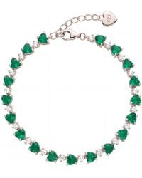 LÁTELITA London - Asscher Cut Heart Tennis Bracelet Emerald - Lyst
