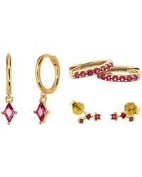 Harfi - July Birthstone Ruby Earrings Gift Set For Her - Lyst