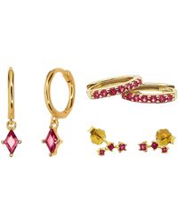 Sophelia - July Birthstone Ruby Earrings Gift Set For Her - Lyst