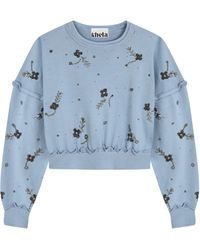 Khéla the Label - Lovestruck Embellished Sweatshirt In Indigo - Lyst
