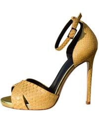 Aethra Shoes - Astrea Metallic Holographic Ankle Strap Sandal Stiletto Heels - Lyst