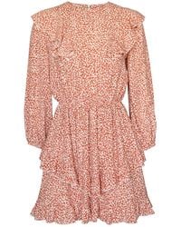 2KStyle - Abito Ruffled Floral-Print Viscose Mini Dress - Lyst