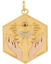 Artisan - Evil Eye & Crescent Moon Diamond Medallion Pendant - Lyst