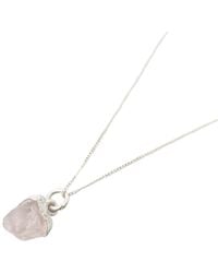 Harfi - Raw Rose Quartz October Birthstone Sterling Necklace - Lyst