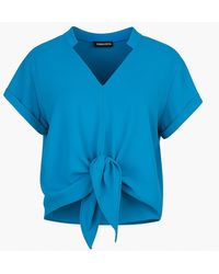 Conquista - Tie-Front Blouse - Lyst