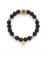 Seven Saints - Protection And Strength Onyx Lotus Beaded Bracelet - Lyst
