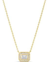 SHYMI - Statement Emerald And Baguette Pendant Necklace - Lyst