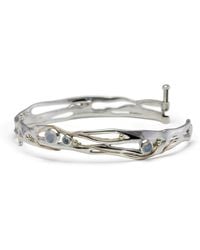 Isla Silver - Handmade Sterling Moonstone Bangle - Lyst