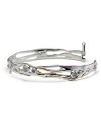 Isla Silver - Handmade Sterling Moonstone Bangle - Lyst