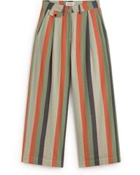 Thinking Mu - Wide Leg Low Rise Pants With Multicolored Stripes Pat - Lyst
