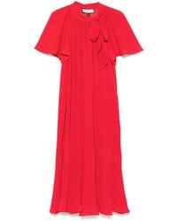 Nissa - Pleated Chiffon Midi Dress - Lyst