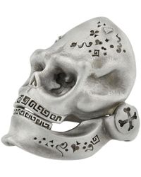 Snake Bones - Skull Ring With Hinged Jaw In Sterling Silver - Lyst