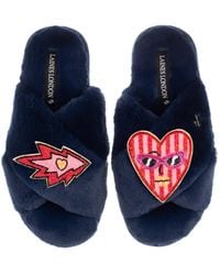 Laines London - Classic Laines Slippers With Electric Love Brooches - Lyst