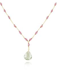 MOUNIR LONDON - Green Amethyst Drop Necklace - Lyst
