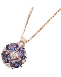 Juvetti - Rose Pristi Rose Necklace Diamonds & Ceylon Sapphire - Lyst