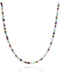 Nellou Jewellery - Multi Gemstone Necklace Plated Sterling - Lyst