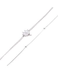 Spero London - Clover Bracelet & Italian Bead Chain Bracelet Layering Set - Lyst