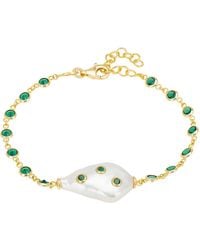 LÁTELITA London - Polka Dot Baroque Pearl Bracelet Emerald - Lyst