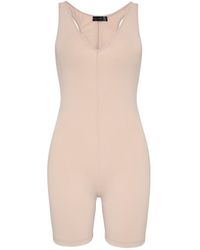 Audrey Vallens - Neutrals Nude Racer Bodysuit Basics - Lyst