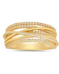 Kylie Harper - Diamond Cz Crossover Statement Ring - Lyst