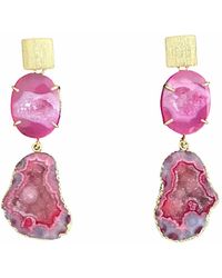 Magpie Rose - Double Pink Rocks In The Sky Earrings - Lyst