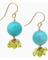 Lori Kaplan Design - Amazonite Rounds With Peridot Earrings - Lyst