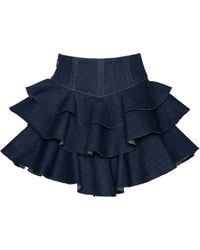 Ofuure - Dilara Denim Mini Skort - Lyst