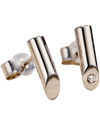 Posh Totty Designs - Sterling Diamond Flow Stud Earrings - Lyst