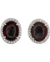 Artisan - Geode & Diamond Oval Stud Earrings - Lyst