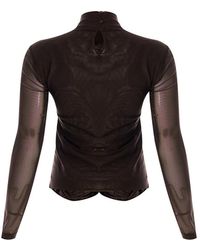 Exquise - Drew Blouse Draped Mesh Turtleneck Blouse - Lyst