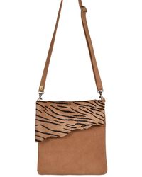 Owen Barry - Neutrals Cowhide Crossbody Bag Tiger On Cappa Nubuk Leather Stevie - Lyst