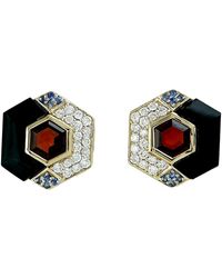 Artisan - 14K Garnet, Diamond, Sapphire & Onyx Stud Earrings - Lyst