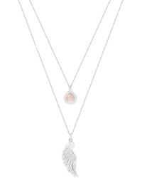 Seven Saints - Archangel Chamuel, Angel Of Love Necklace, Rose Quartz, Rhodium Over Sterling - Lyst