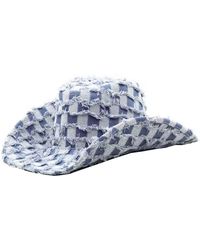 Chanel Joan Elkayam - Contrast Denim Frayed Cowboy Hat - Lyst