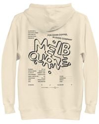 Anchor and Crew - Neutrals Bone Gustatory Melbourne Coffee Scene Cotton Blend Embroidered Hoodie - Lyst