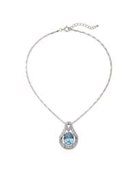 Modenaire - Light Sapphire Teardrop Crystal Pendant Necklace - Lyst