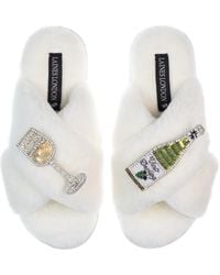 Laines London - Classic Laines Slippers With Vino Darling Brooches - Lyst