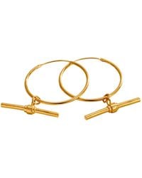 Posh Totty Designs - Plated T Bar Charm Hoop Earrings - Lyst